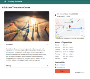 Image of Resource Card for Addiction Treatment Center